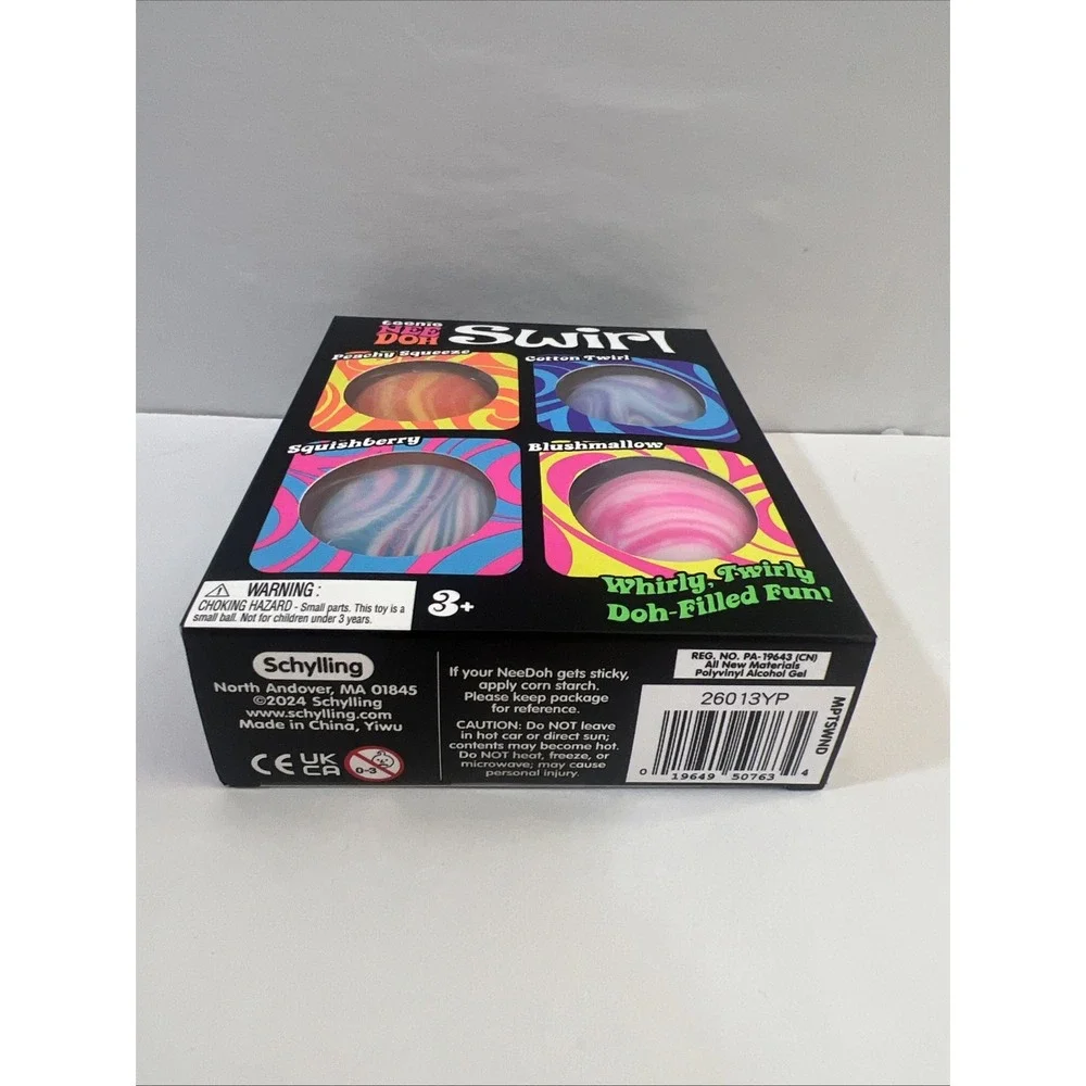 Nee Doh Teenie Swirl Four 4-Pack - Peachy, Cotton, Squish, Blush - Authentic New